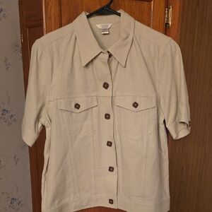 Christopher & Banks Tan Button-Up Shirt
